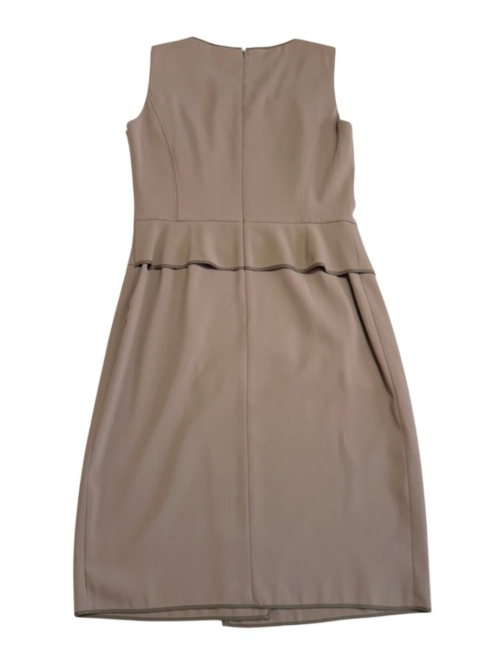 Anne Klein Taupe Sheath Dress Size 6 Sleeveless Work Career Midi - Picture 2 of 10